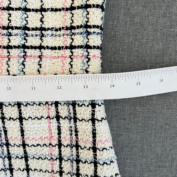 Maje Rianey Checked Cotton-Blend Tweed Mini Dress in Ecru - Picture 9 of 14